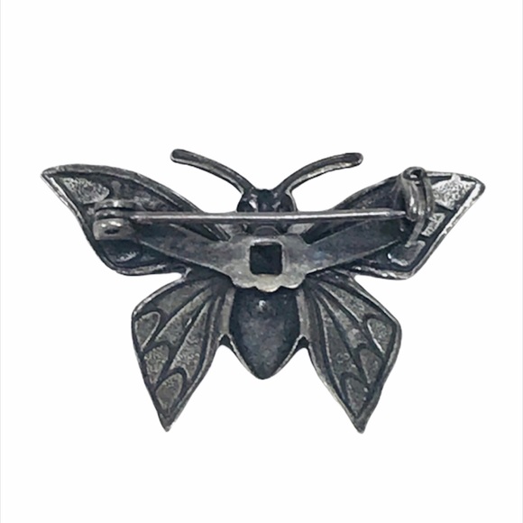 Butterfly Brooch, Silver, Blue - Picture 2 of 5